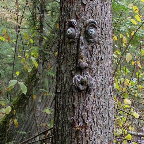 dcorations Artistiques 3d En Forme De Visage D'arbre De Vieil Homme - Sculpture Amusante De Visage D'arbre Fantaisiste - Dcoration De Jardin (1/5)