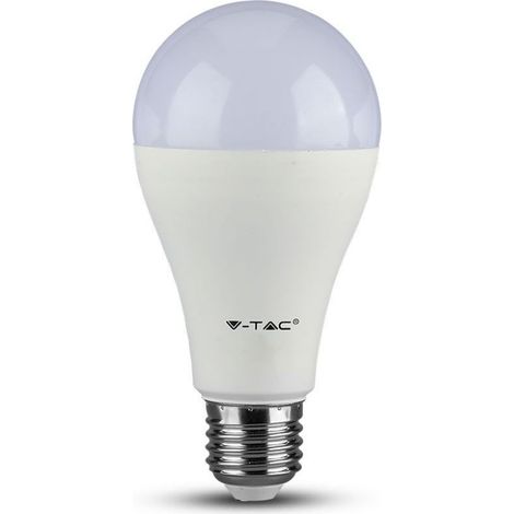 Bombilla LED V-TAC, casquillo E27, 17 W, 110 lm/W, A65, blanco cálido
