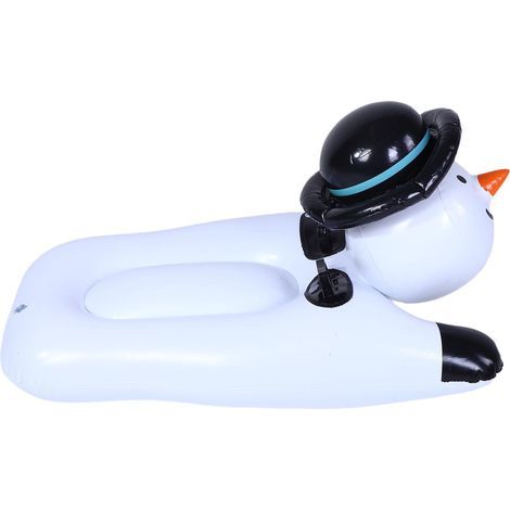 Inflatable snowman sled, made of thick PVC for winter, with handles, ideal for outdoor fun. (1/5)