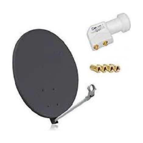 Parabole Satellite - HDME - SMC 80cm - Fibre Composite - Gris anthracite - LNB Twin 4K