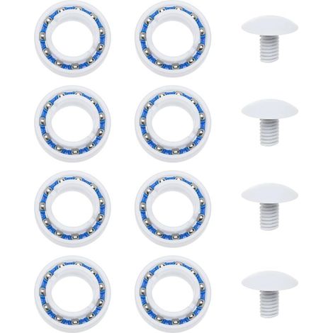 Set di 12 accessori per robot pulitore per piscine: cuscinetti a sfera in plastica C60, bulloni per ruote in plastica C55, compatibili con i robot per piscine Polaris 180 e 280.