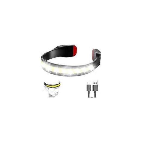 Linterna frontal recargable - Linterna frontal LED ultra potente, ligera e impermeable, 230 W, 3 modos, 500 lúmenes, resistente al agua IPX6, con luz trasera roja, apta para niños - Crezuo