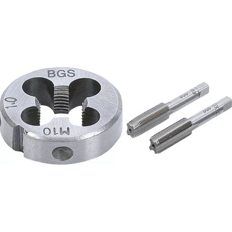Kit de 1 filiere + 1 jeu 2 tarauds m10 x 1.00mm