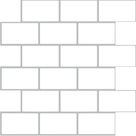 Selbstklebende Wandfliesen, 3D-Wandfliesen, zum Abziehen und Aufkleben, Rückwand, Wandfliesen, U-Bahn-Küchen- und Badezimmerfliesen, 20 x 20 cm, 10 Stück (1/2)
