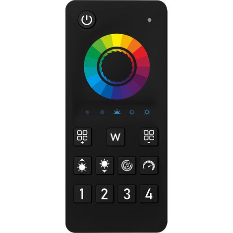 Telecomando RF 2.4G per Centralina Controller RGBW 3V con Pile AAA (Escluso) 4 Canali RGBW CLC104W Nero