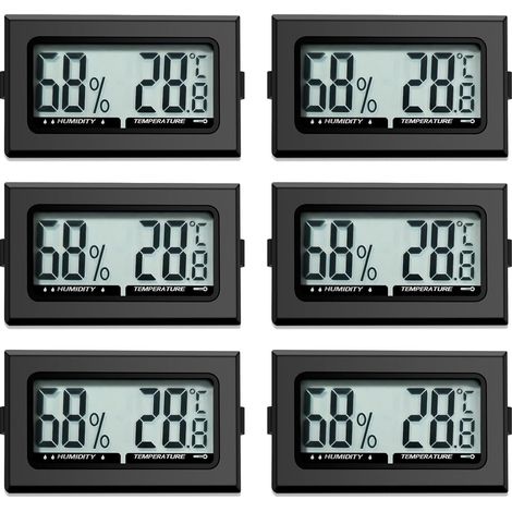 Thermomètre numérique intérieur Hygromètre Mini Hygromètre Thermomètre intérieur pour reptiles Hygromètre numérique, pour bureau, cuisine, Thermomètre LCD Incubateur, Thermomètre pour serre (6) (1/5)