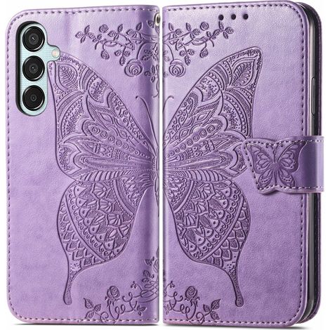 Klapphülle für Samsung Galaxy M35, Schmetterling, lila (1/5)