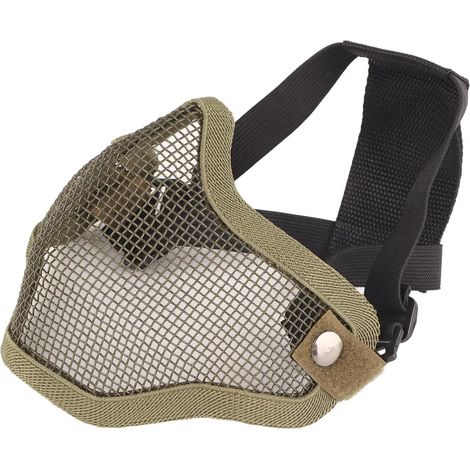 Demi-écran Facial, Grille de Protection en Acier, Design Cool, Durable, Multifonctionnel pour Les Activités de Plein air. (Vert) (1/5)