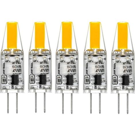 G4 LED 220V 3W 2700K blanc chaud 160LM, ampoules en silicone remplacent les ampoules halogènes traditionnelles 30W, paquet de 5 unites (1/5)