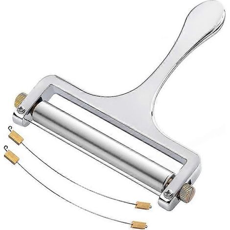 Trancheuse à fromage robuste en acier inoxydable, épaisseur réglable, 2 fils supplémentaires inclus (1/4)