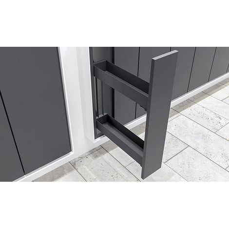 Combiné bas 2 niveaux de 150 k-line - Charge : 12 kg - Décor : Anthracite - Hauteur intérieure de caisson mini : 525 mm - Largeur intérieure de caisson mini : 112 mm - KESSEBOHMER (1/3)