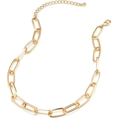 Chaîne Métallique - Chaîne Dorée 14 K Plaquée Or - Pour Décoration Intérieure Éclairage et DIY - Longueur Réglable 15 À 18 Pouces - 1 Pièce