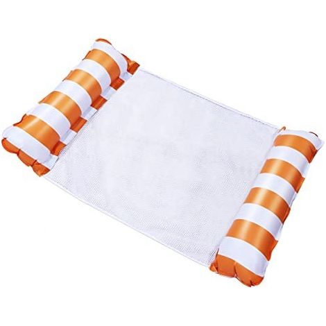 Orange Inflatable Pool Mattress, Inflatable Floating Hammock, Water Hammocks, 4 in 1 Pool Float, Inf (1/4)