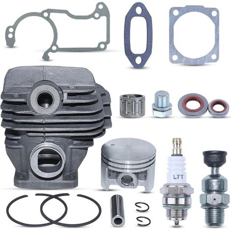 Kit cylindre-piston pour tronçonneuse Stihl 026 MS260 – Cylindre Nikasil 44,7 mm – Piston, joints, bougie, soupape de décompression (1/4)