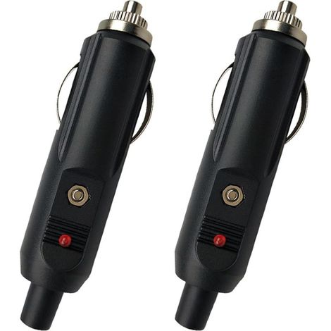 Prise Allume-Cigare, Adaptateur Mâle pour Allume-Cigare, Connecteur Allume Cigare, Prise Allume Cigare Male, Lot de 2 prises mâles pour allume-cigare15A (1/5)
