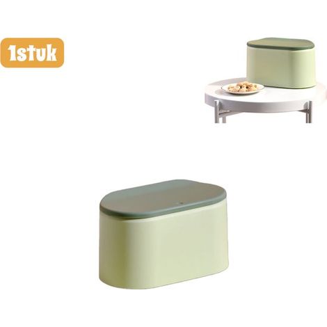 Mini poubelle à couvercle Push-Top – Poubelle de bureau compacte pour salon, chambre ou bureau – Ouverture par pression (1/5)