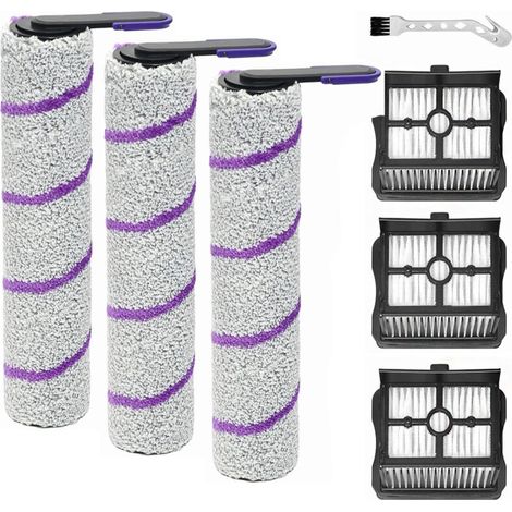 Ersatzwalzenbürste für Rowenta X-Clean 10, Zubehör für Narwal S20 Pro Nass- und Trockensauger, 3 Bürstenwalzen + 3 Filter + Reinigungsbürste