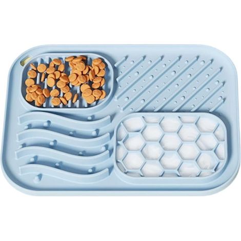 Alfombrilla para lamer para perros, dispensador de premios antideslizante de silicona con forma de rompecabezas, dispensador con ventosa, juguete interactivo de enriquecimiento, accesorio dispensador. (1/4)