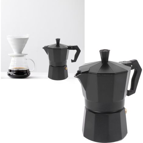 Cafetière italienne, cafetière Moka, cafetière à filtre, cafetière Moka noire, 300 ml (1/5)