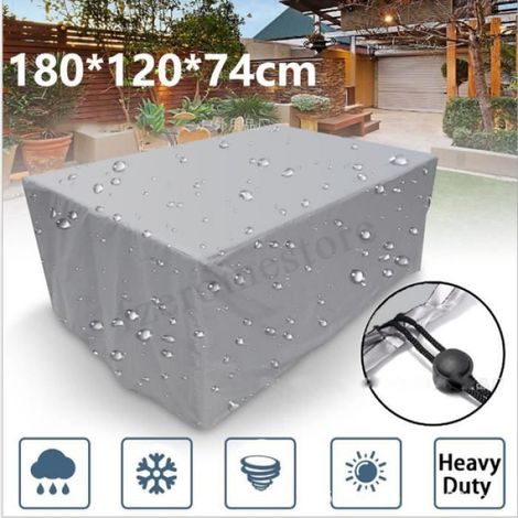 Housse De Meuble - Tissu Oxford Impermeable - Pour Table De Jardin - 180 X 120 X 74 Cm - 1 Piece (1/4)
