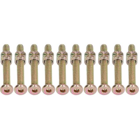 10er-Set Babybett-Schrauben M6, verzinkte Edelstahl-Innensechskantschrauben, Hardware-Set