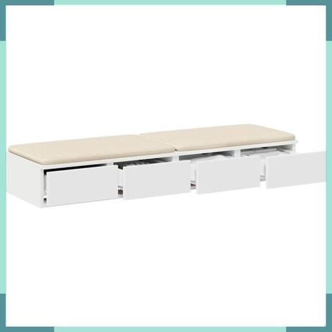 Tiroirs de lit - 866939 - 120 x 36,5 x 16,5 cm - 4 tiroirs - Bois d'ingénierie blanc