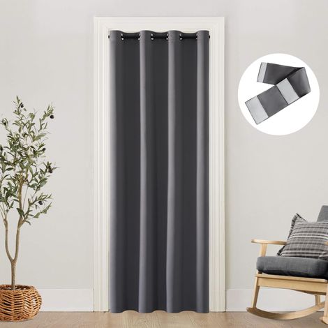 Rideaux de Porte à Isolation Thermique pour séparateur de Porte, Protection de l'intimité, occultant, Anti-Courants d'air, Rideau insonorisant pour Chambre à Coucher, Placard, terrasse coulissante (1/5)