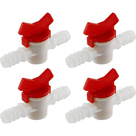 4PCS Valve à boisseau sphérique barbelée, 8 mm Valve à boisseau sphérique pour irrigation goutte à goutte, Valve de contrôle de débit avec interrupteur d’arrêt, Valve à boisseau sphérique (1/5)