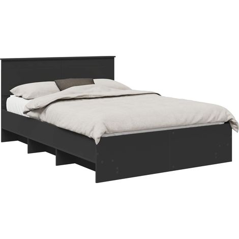 Maison Exclusive - Bettrahmen mit Kopfteil Schwarz 160 x 200 cm H