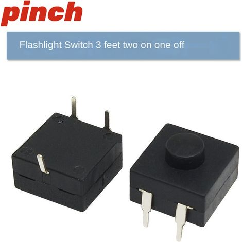 Interrupteur à bouton-poussoir robuste KAN-28 pour lampe torche, avec verrouillage automatique, alimentation miniature 6 A, type à pression, interrupteur 3 broches 2/1 (marche/arrêt).
