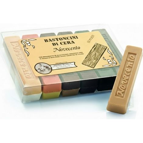 BASTONCINO DI CERA colore rovere- 12 pezzi  - NOVECENTO