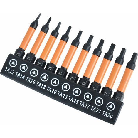 10-piece triangular screwdriver bit set, 50mm length, 1/4 inch hexagonal shank, S2 alloy steel, magnetic triangular drill bit (1/5)