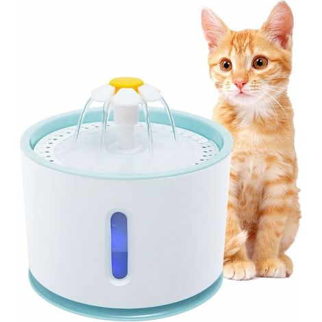 Fontaine à Eau Automatique et Silencieuse pour Chat et Chien - Grande Capacité de 2.4 L - Avec Fenêtre LED pour le Niveau d'Eau (1/5)