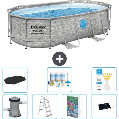 Bestway Power Steel Oval - 427x250x100 cm - 8-teilig S632