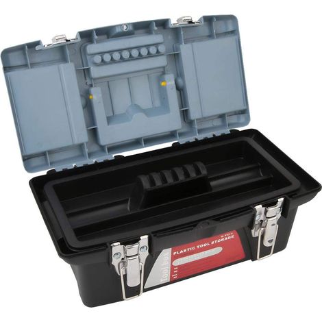 Boîte à Outils en Plastique Portable Conteneur d'Outil Boîte à Outils Multifonctionnelle Boîtier de Stockage Outil de Réparation Rangement des Outils(G-T313) (1/4)
