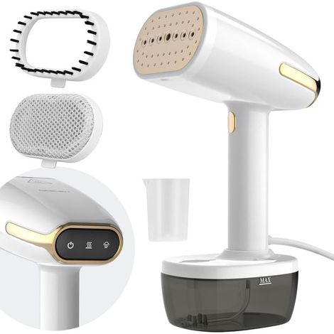 Défroisseur Vapeur 1800W, Fer à repasser portable avec 350ml réservoir d'eau amovible, 30g/min Voyage Vapeur Steamer pour vêtements, Défroisseur (1/5)
