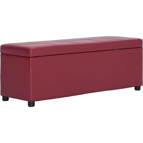 Panca panca con vano portaoggetti 116 cm ecopelle bordeaux 020010978