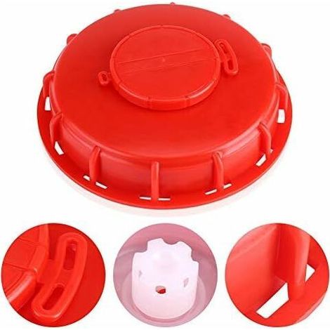 Couvercle de réservoir IBC, IBC fourre-Tout Couvercle Capuchon pour réservoir d'eau Liquide, Plastique Rouge 163mm (1/5)