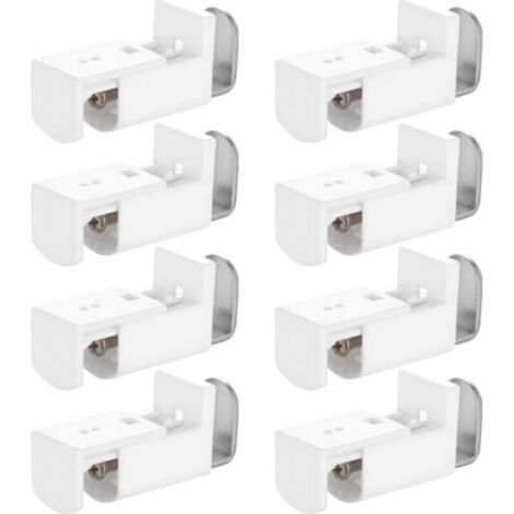 8 Pcs Supports de Serrage pour Store Plissé sans Percage, Supports de Fixation Support Rideau Réglable Métalliques pour plissés à Tension, Stores Plissés Tendus sur Cadre de Fenêtre (1/4)