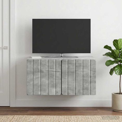 vidaXL Wall-Mounted TV Cabinet 59.5 x 41 x 30 cm Concrete Grey (1/5)
