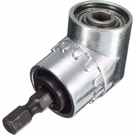 Destornillador de ángulo recto con cabeza hexagonal de 1/4 de pulgada y ángulo ajustable de 105 grados. (1/4)
