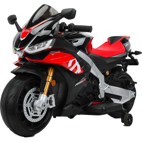 Moto Elettrica per Bambini 24V con Licenza Aprilia RSV4 BIG Nera (1/5)