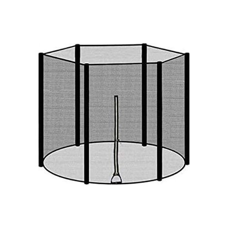 Filet de sécurité pour trampoline, 183/244/306/366 cm, 6/8 poteaux, filet protection, rechange, en nylon durable, les poteaux ne sont pas inclus 6 pôles 244 cm (1/5)