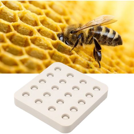 Gobelets de greffe de reine de cire Moule en silicone pour apiculture Tasses à cellules de reine de cire d'abeille Moule de fabrication de 4 rangées 96x92x14mm, (1/4)
