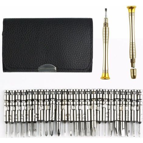 Kit di mini cacciaviti di precisione 25 in 1, strumenti di riparazione con cacciavite di precisione, set di cacciaviti, custodia in pelle per iPhone, cellulare, laptop, orologio, giocattoli, occhiali, (1/4)