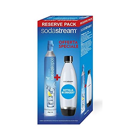 SodaStream Cilindro Ricarica Gas CO2 in Licenza d’Uso per Gasatore + Bottiglia in PET Fuse da 1 Litro per Gasatore (1/4)