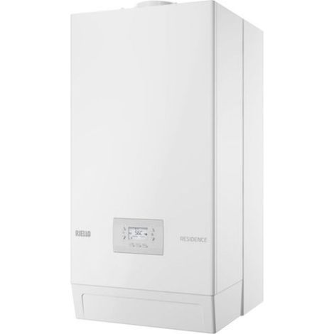 Riello Caldaia a Condensazione Residence Aqua 25 Bis 25 kW Metano Completa Di Kit Fumi  ADATTATORE SDOPPIATO