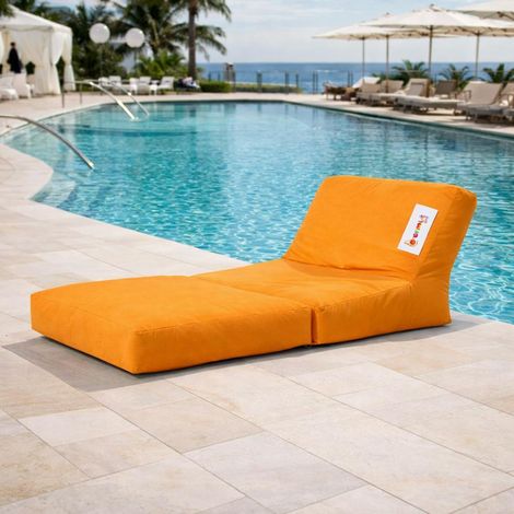 Pouf chaise longue extérieur orange ARTA (1/5)