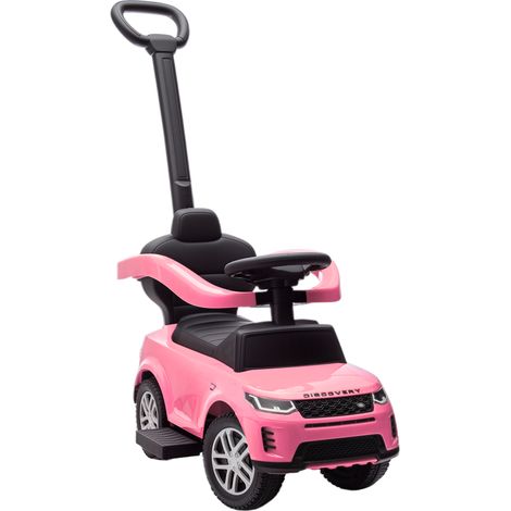 LAND ROVER DISCOVERY Macchinina per bambini con licenza ufficiale, 2 in 1 con maniglione e sponda di sicurezza, rosa (1/5)