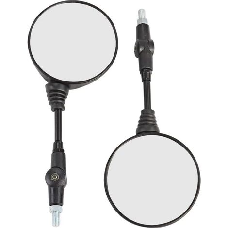 Set di 2 specchietti retrovisori rotondi regolabili per moto, ideali per ricambi e accessori. (1/4)